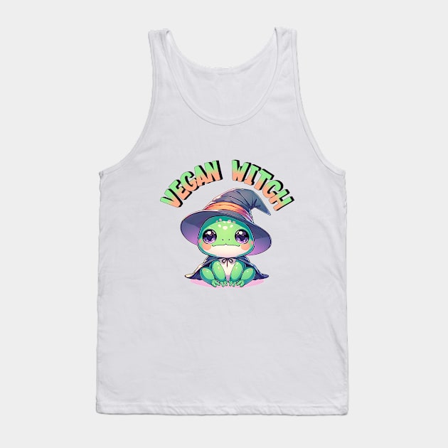 Vegan Witch Frog Cute Kawaii Animal Tank Top by WitchyArty